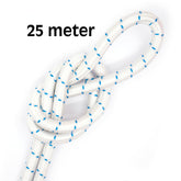 Elastisch koord 8 mm wit met blauw markering - aanbieding 25 meter elastisch koord EK - 8MM - WIT - BLAUW - 25M